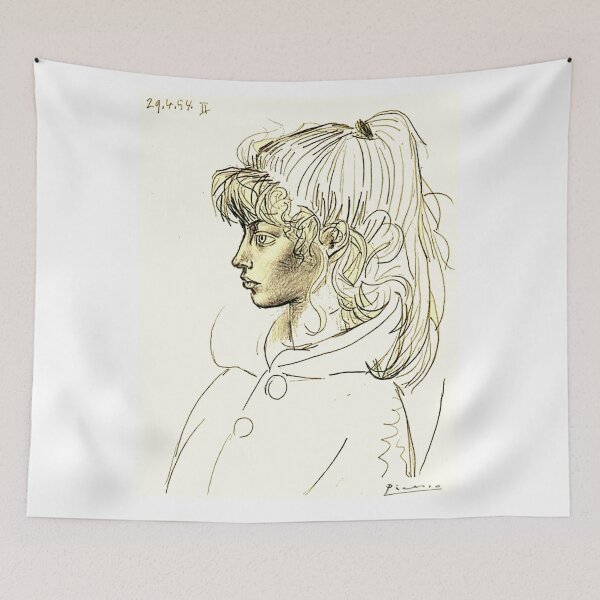 Item preview, HEAD of SYLVETTE : Vintage 1954  Sketch Portrait Print designed and sold by posterbobs.
