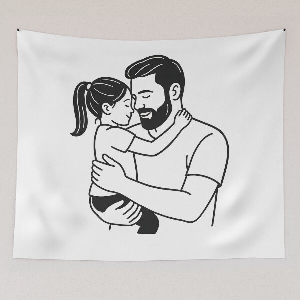 Item preview, Father and Daughter’s Timeless Embrace designed and sold by VIDURBHANDAARI.