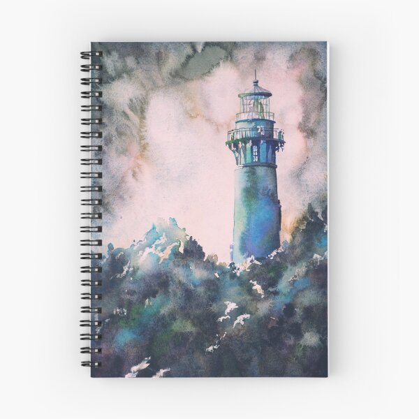 Item preview, Watercolor painting of Currituck Lighthouse- North Carolina, USA.  Lighthouse art designed and sold by rfoxphoto.