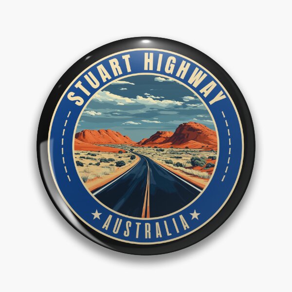 Item preview, Stuart Highway, Darwin – Adelaide, Australia Retro Travel Art Circle Emblem designed and sold by MaateoDesign.