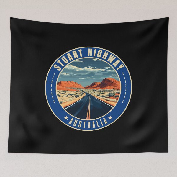 Item preview, Stuart Highway, Darwin – Adelaide, Australia Retro Travel Art Circle Emblem designed and sold by MaateoDesign.