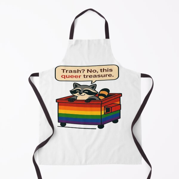 Item preview, Queer Treasure Raccoon in Rainbow Bin designed and sold by Owcomm.