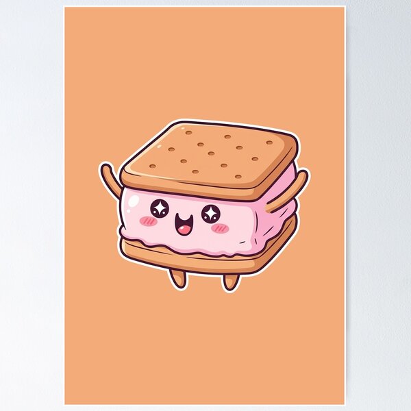 Item preview, Cute Kawaii Ice Cream Sandwich #8 designed and sold by SalahBlt.