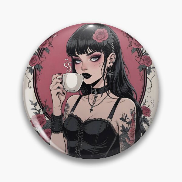 Item preview, Goth drinking coffee designed and sold by xAliceDx.