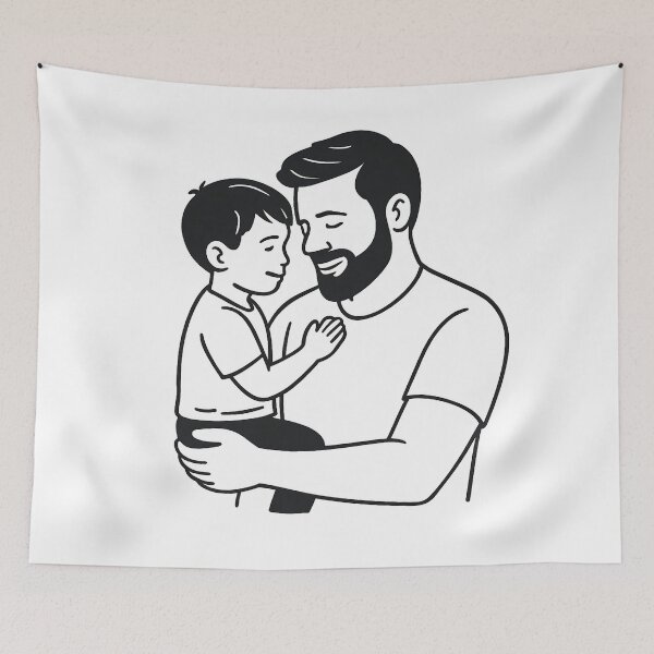 Item preview, Father and Son’s Timeless Embrace designed and sold by VIDURBHANDAARI.