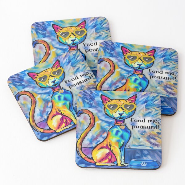 Item preview, Bossy Rainbow Cat Art – Feed Me, Peasant! designed and sold by gleefulme.
