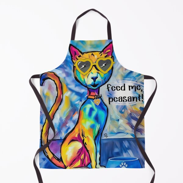 Item preview, Bossy Rainbow Cat Art – Feed Me, Peasant! designed and sold by gleefulme.