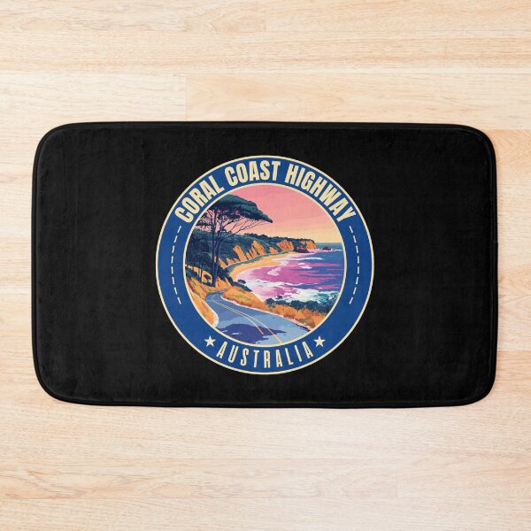 Item preview, Coral Coast Highway, Perth – Exmouth in Australia Retro Travel Art Circle Emblem designed and sold by MaateoDesign.