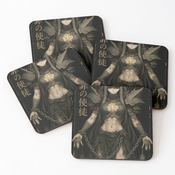 Item preview, Dark Apostle of Sin – Gothic Anime Warrior with Golden Cross and Chains designed and sold by Hirvipelto.