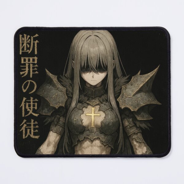 Item preview, Dark Apostle of Sin – Gothic Anime Warrior with Golden Cross and Chains designed and sold by Hirvipelto.