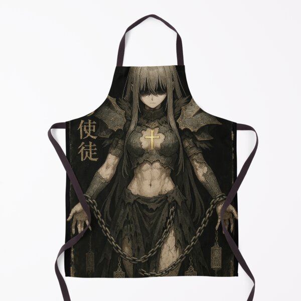 Item preview, Dark Apostle of Sin – Gothic Anime Warrior with Golden Cross and Chains designed and sold by Hirvipelto.