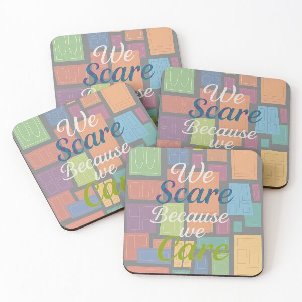 Item preview, Monsters inc pattern with the quote We scare because we care. designed and sold by RennlyDesigns.
