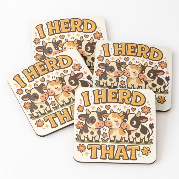 Item preview, I Herd That – Cute Cow Pun for Animal Lovers designed and sold by GirlyPopped.