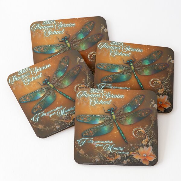 Item preview, JW Pioneer School 2025 Dragonfly Orange Teal designed and sold by Janna Perry Designs.