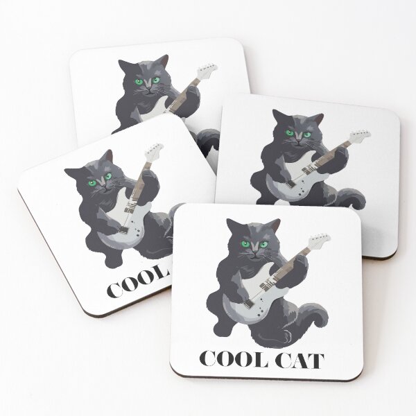 Item preview, cool cat playing guitar designed and sold by drews art shop.