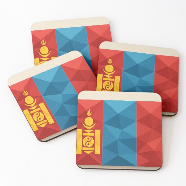 Item preview, Mongolia Flag – Low-Poly Geometric Art designed and sold by PrometheusStyle.