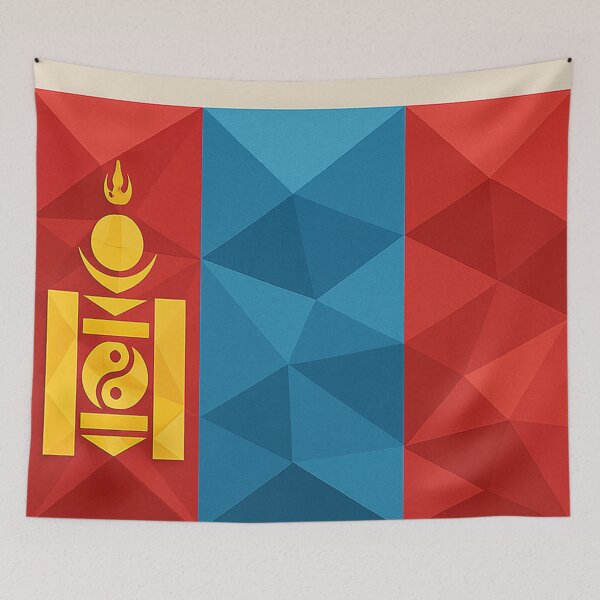 Item preview, Mongolia Flag – Low-Poly Geometric Art designed and sold by PrometheusStyle.