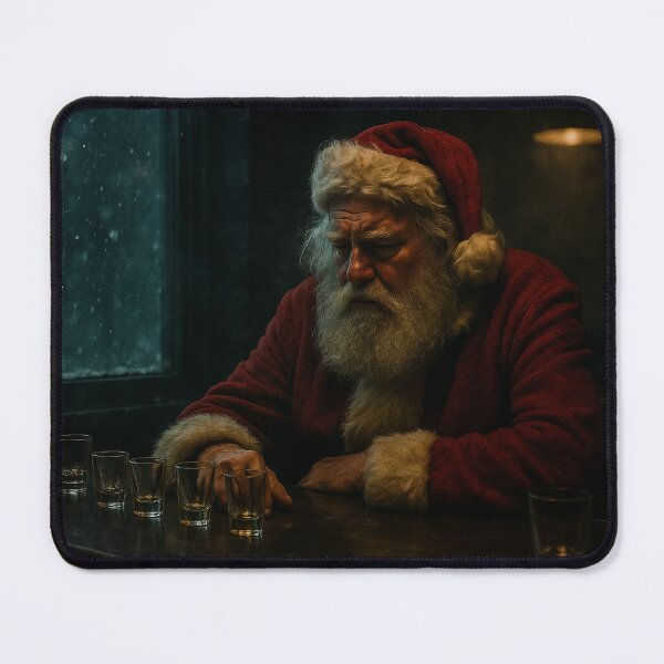 Item preview, Weary Santa at a Snowy Bar designed and sold by soulofalion.