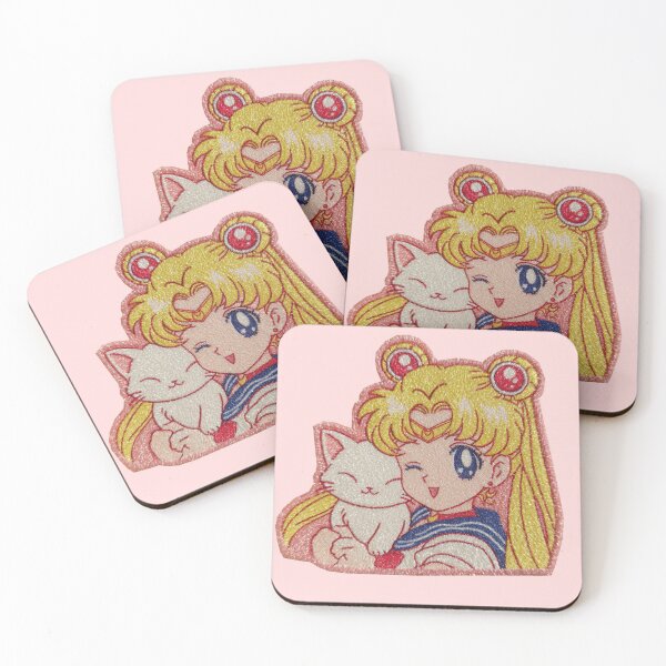 Item preview, Feline Embrace: Sailor Moon and Artemis designed and sold by pastel.moonwave.