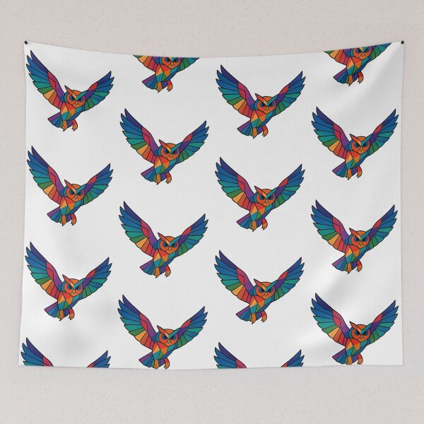 Item preview, Prismatic Owl in Flight designed and sold by TheWonkyEaselCo.