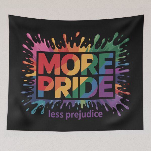 Item preview, More Pride Less Prejudice: Graffiti Rainbow LGBTQ Statement Art designed and sold by elynne9.