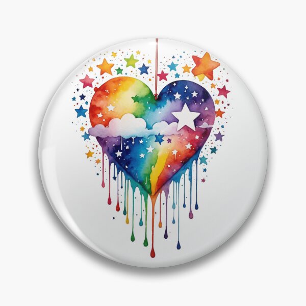 Item preview, Drippy Rainbow Heart and Stars and Clouds designed and sold by Zencookie.