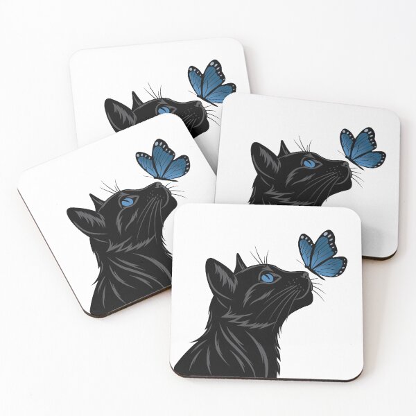Item preview, Black Cat Blue Butterfly designed and sold by nikolaj1301.