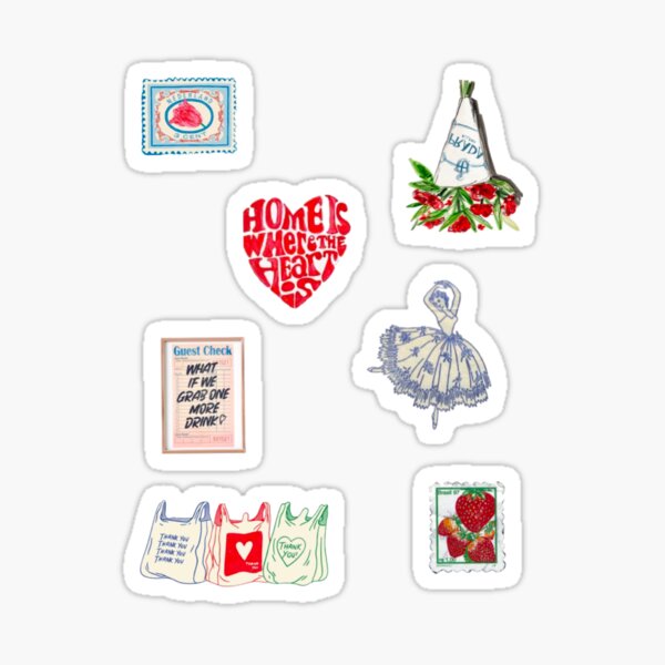 Item preview, Retro Indie Sticker Pack – Vintage Stamps, Diner Quotes & Heart Art designed and sold by UnspokenbyUS.