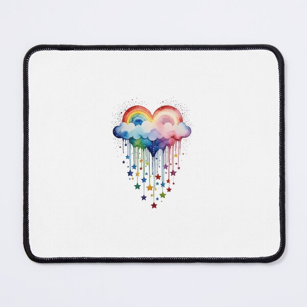 Item preview, Drippy Rainbow Heart and clouds Raining Stars and confetti designed and sold by Zencookie.