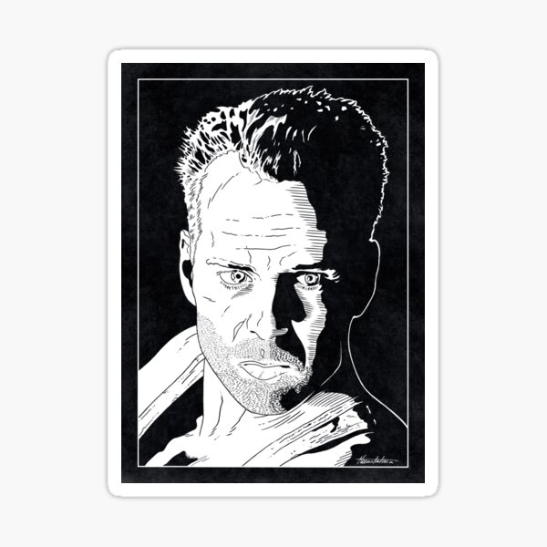 Item preview, JOHN McCLANE - Die Hard (Black and White) designed and sold by FamousWeirdosRB.