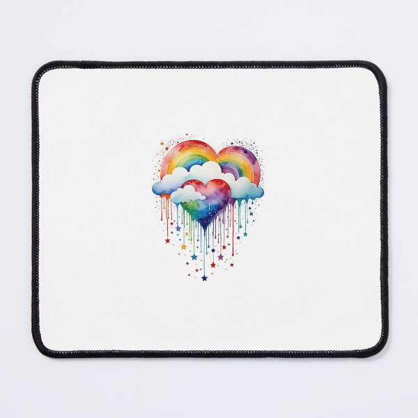 Item preview, Drippy Rainbow Heart confetti Hug and rainclouds raining stars designed and sold by Zencookie.