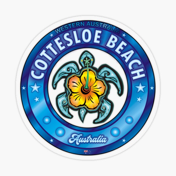 Item preview, Cottesloe Beach Western Australia sea turtle hibiscus designed and sold by studioss76.