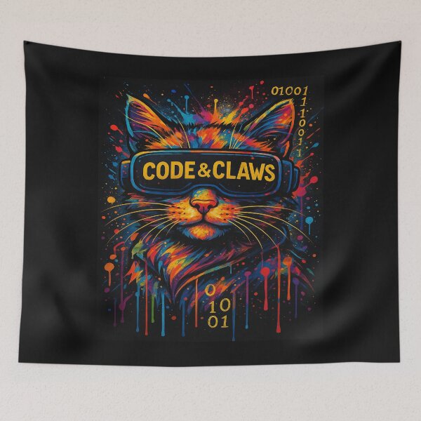 Item preview, Code & Claws – Cyber Cat Pop Art Design designed and sold by TheAImpressArt.