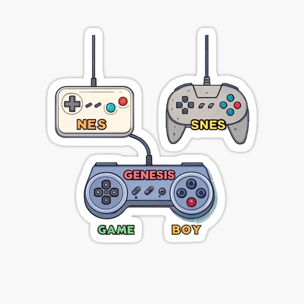 Item preview, Pixel Art Retro Gaming Controllers – NES SNES Genesis Game Boy Lineup designed and sold by ARTArtique.