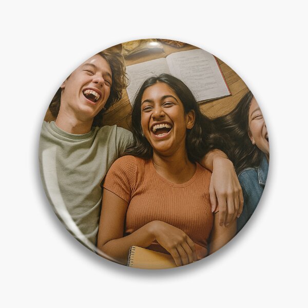 Item preview, Students laughing on dorm floor designed and sold by soulofalion.
