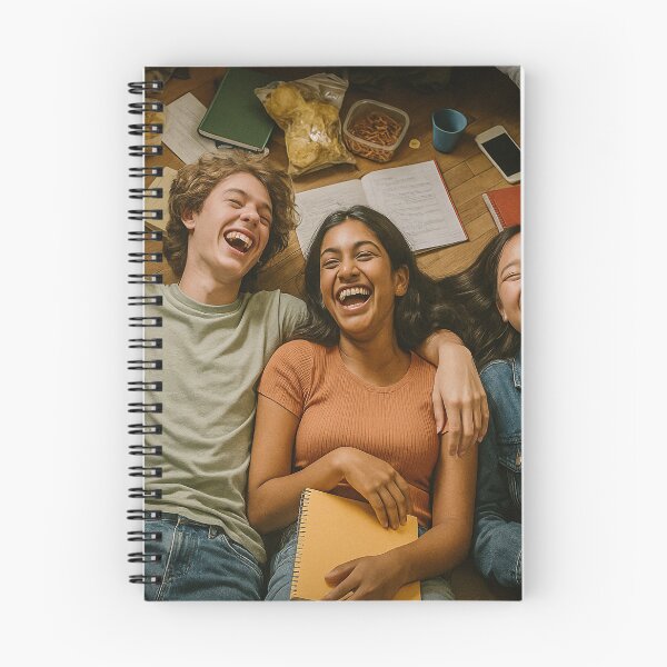Item preview, Students laughing on dorm floor designed and sold by soulofalion.