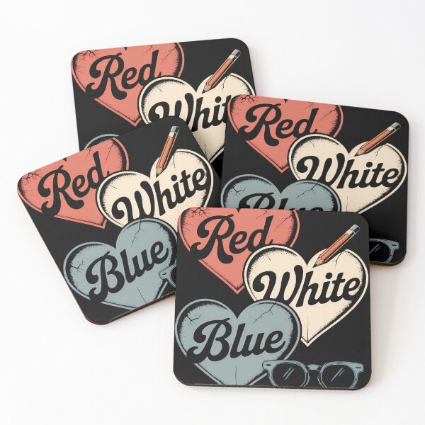 Item preview, Red White Blue Heart Teacher Patriotic American Flag Watercolor designed and sold by someraargelia.