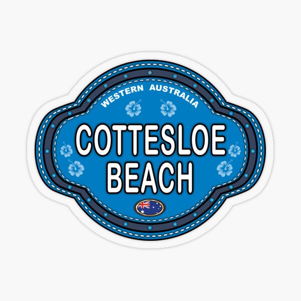Item preview, Cottesloe Beach Western Australia stitching effect emblem designed and sold by studioss76.