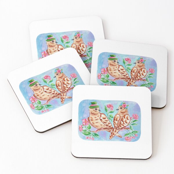 Item preview, Dreamy doves on a cherry tree designed and sold by Lubakeep-art.