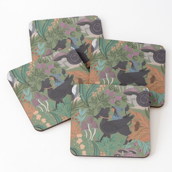 Item preview, Cryptid Dragon & Gnome Forest Pattern – Whimsical Snails, Mushrooms & Enchanted Woods Jemma Jamie Skidmore  designed and sold by Jemma Jamie Skidmore.