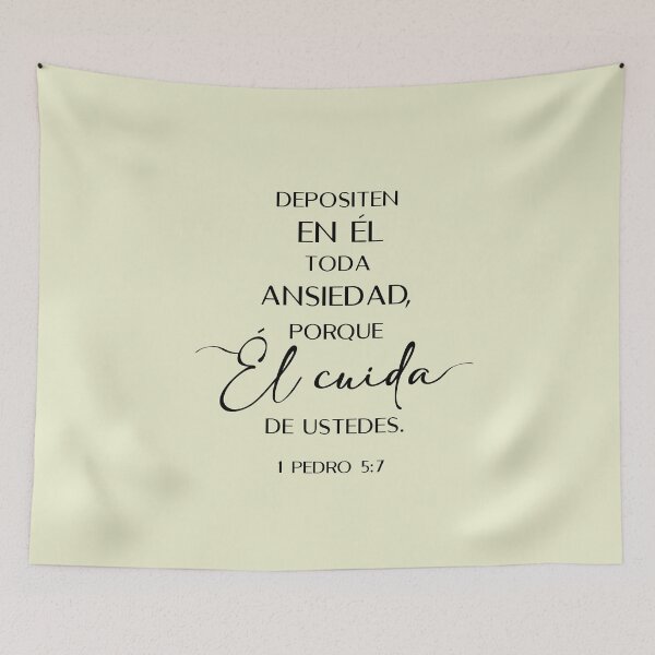 Item preview, 1 Pedro 5:7, Spanish Bible Verse designed and sold by Aryam Quotes.