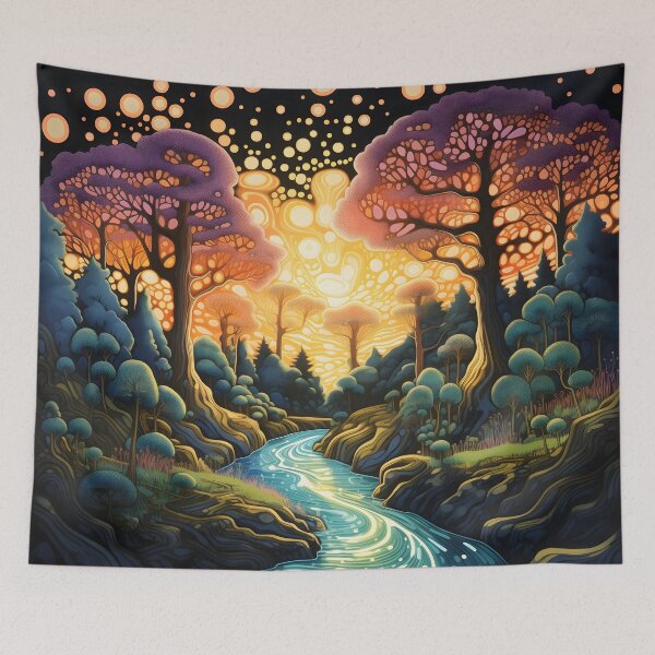 Item preview, Radiant Arboretum: Whimsy Unveiled in Glowing Canopies designed and sold by DrawnThreads.