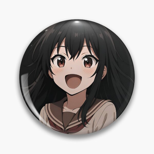 Item preview, Cute Anime Girl Smiling in School Uniform - Energetic Expression designed and sold by Amr Siam.