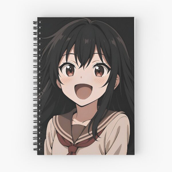 Item preview, Cute Anime Girl Smiling in School Uniform - Energetic Expression designed and sold by Amr Siam.