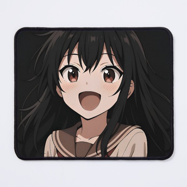 Item preview, Cute Anime Girl Smiling in School Uniform - Energetic Expression designed and sold by Amr Siam.