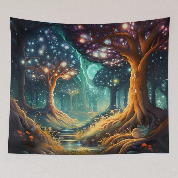 Item preview, Enchanted Canopy: Whimsy in Illuminated Arborea designed and sold by DrawnThreads.
