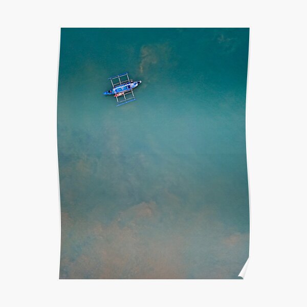 A minimalism of a fishing boat in the Philippines Poster