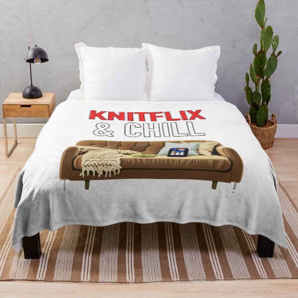 Item preview, Knitflix & Chill – Cozy Knitting Lifestyle Design designed and sold by DrainedUwU.