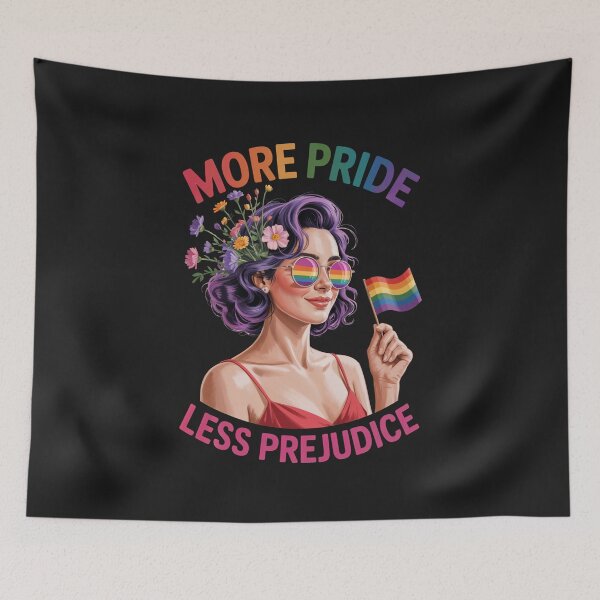Item preview,  More Pride Less Prejudice: Retro LGBTQ Power Portrait designed and sold by elynne9.