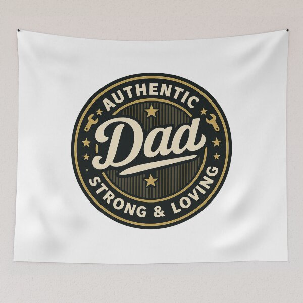 Item preview, Authentic Dad Badge – Strong and Loving Vintage Emblem designed and sold by JenniferCreaArte .